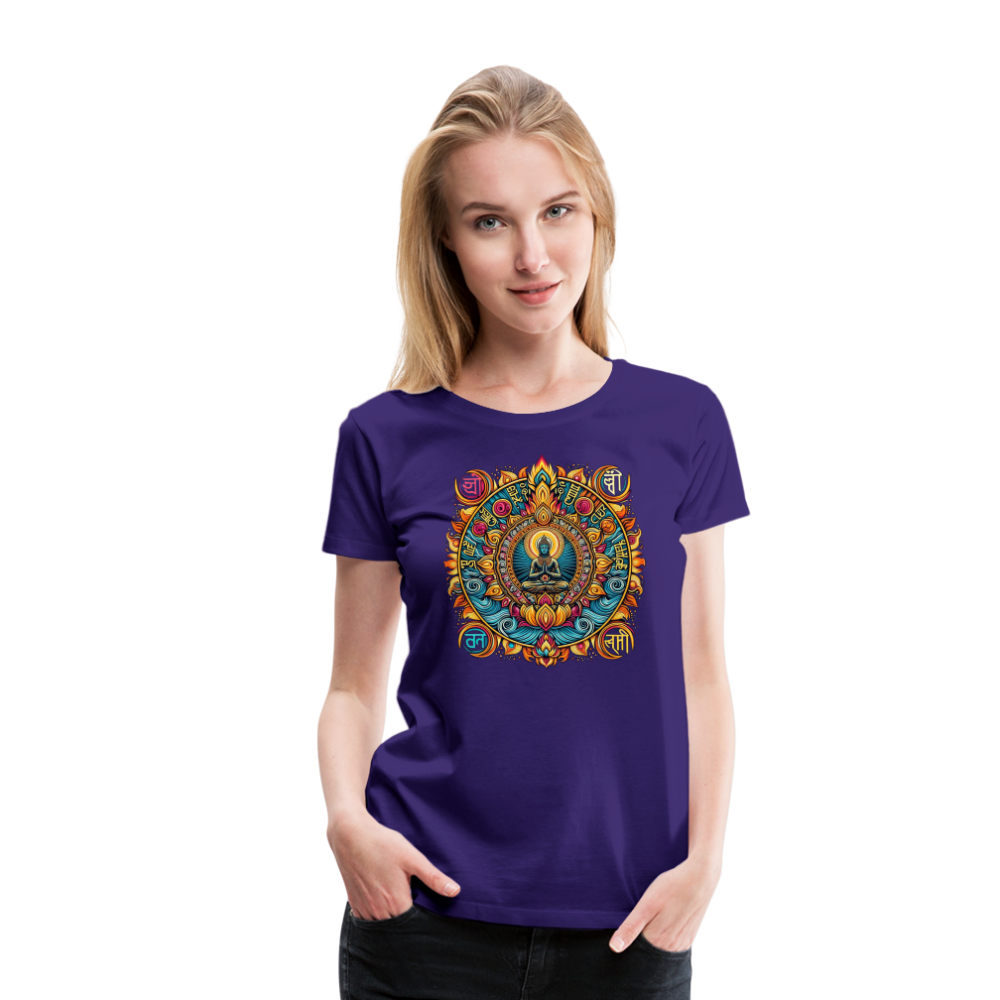 Damen Sommer Top Spirituelles Yoga T-Shirt Rundhals Streetwear lockeres Damentop - Lila