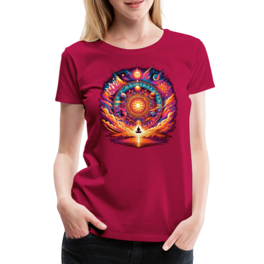 Damen Sommer Top Spirituelles Yoga T-Shirt Rundhals Streetwear lockeres Damentop - dunkles Pink