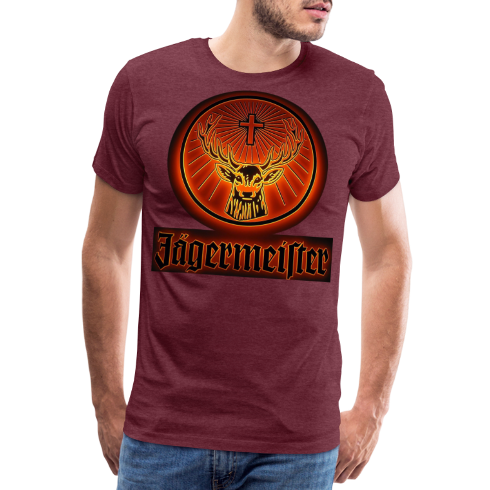 Herren Fashion T-Shirt Rundhals 100 % Baumwolle Sommer Streetwear Tank Top Shirt - Bordeauxrot meliert