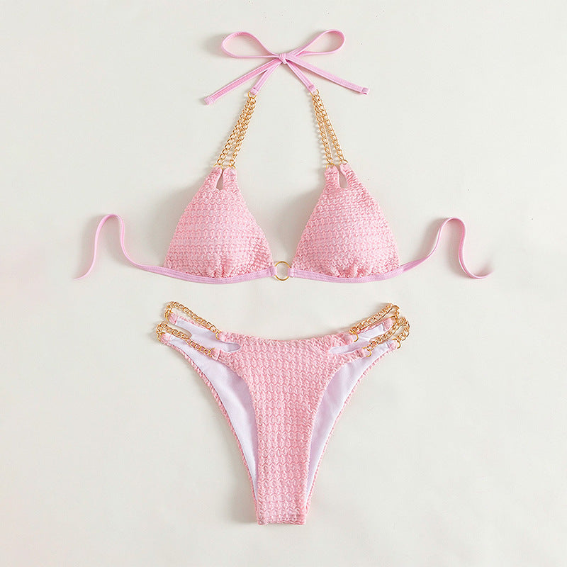 Frauen Bademode High Cut Bikini Set Sexy Push Up Badeanzug Damen Tanga