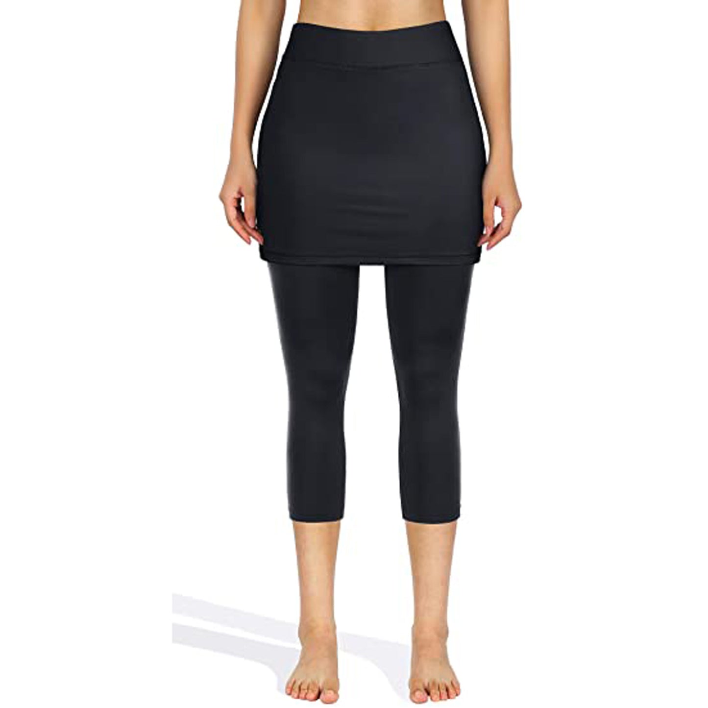 Yoga Leggings Mini Kleid Damen Hose Fitness Hosenrock Leggins Rock Tennisrock