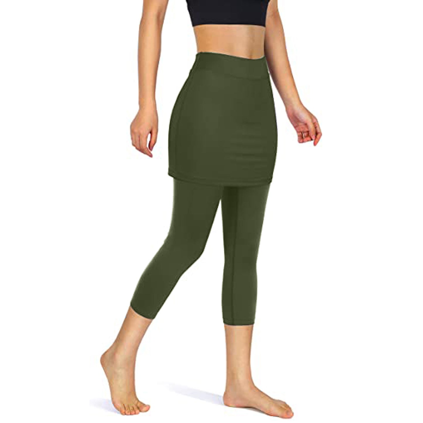 Yoga Leggings Mini Kleid Damen Hose Fitness Hosenrock Leggins Rock Tennisrock