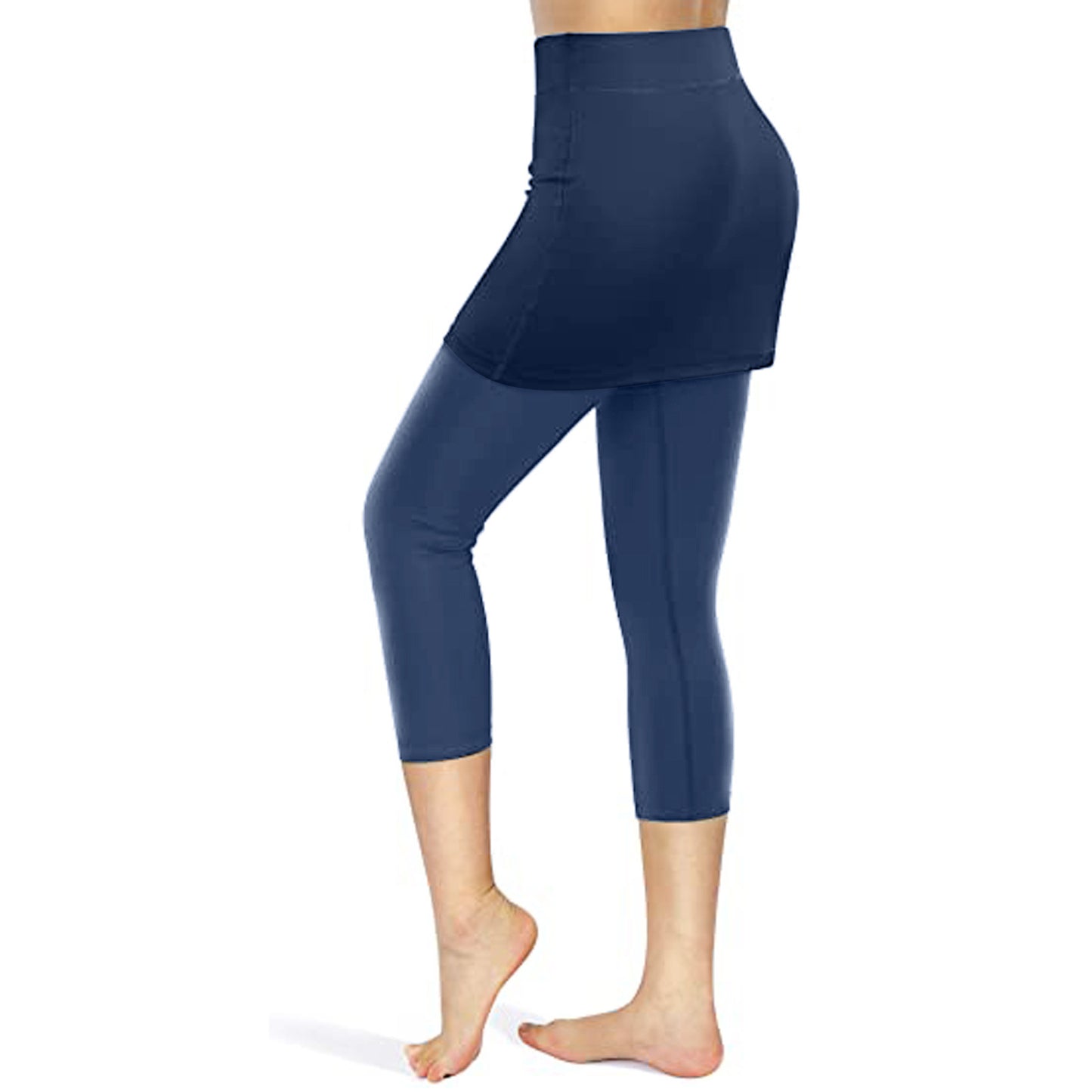 Yoga Leggings Mini Kleid Damen Hose Fitness Hosenrock Leggins Rock Tennisrock