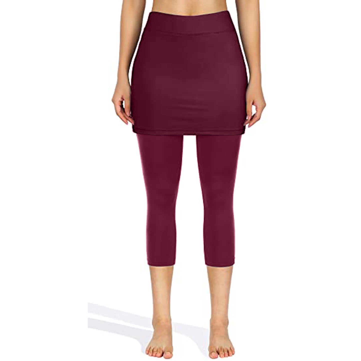Yoga Leggings Mini Kleid Damen Hose Fitness Hosenrock Leggins Rock Tennisrock
