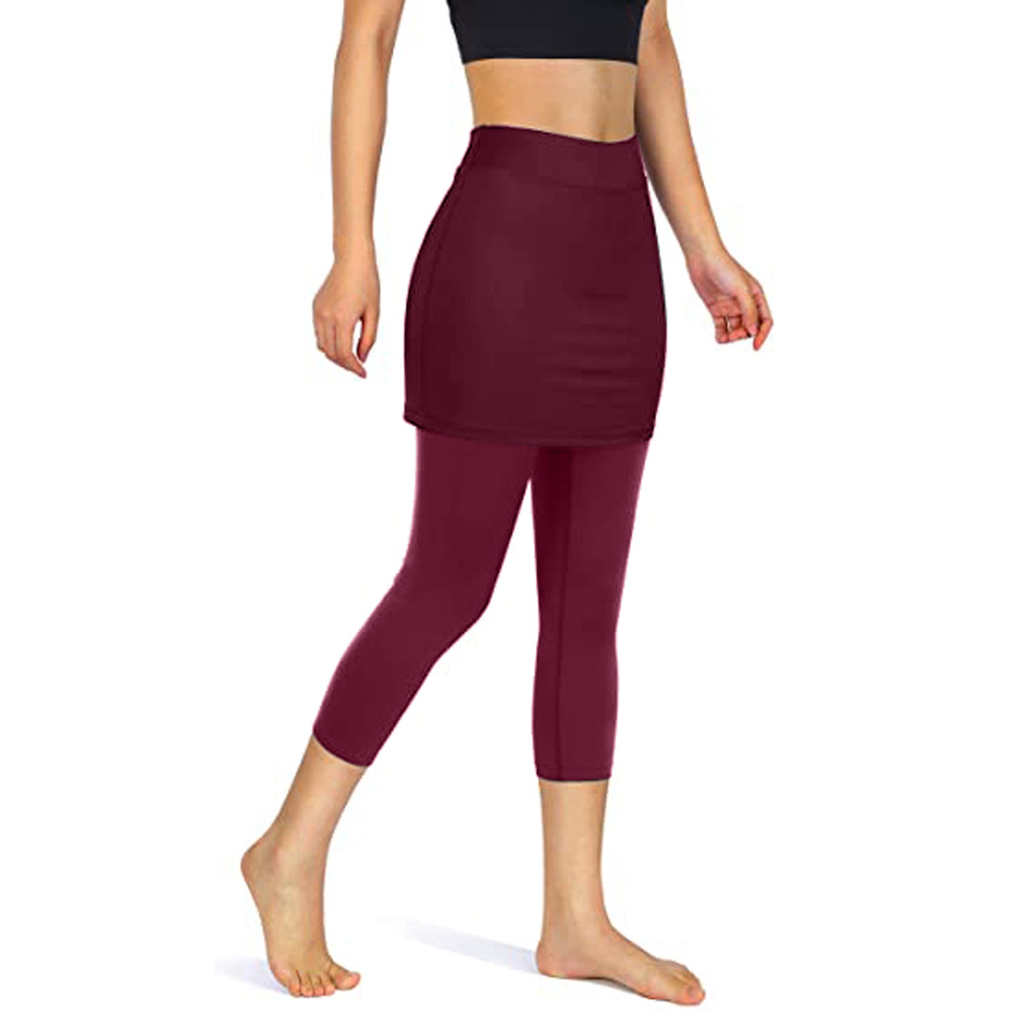 Yoga Leggings Mini Kleid Damen Hose Fitness Hosenrock Leggins Rock Tennisrock