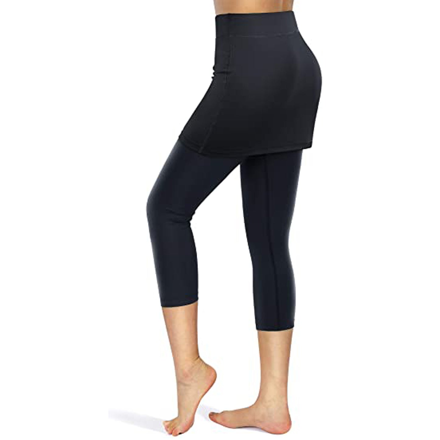 Yoga Leggings Mini Kleid Damen Hose Fitness Hosenrock Leggins Rock Tennisrock