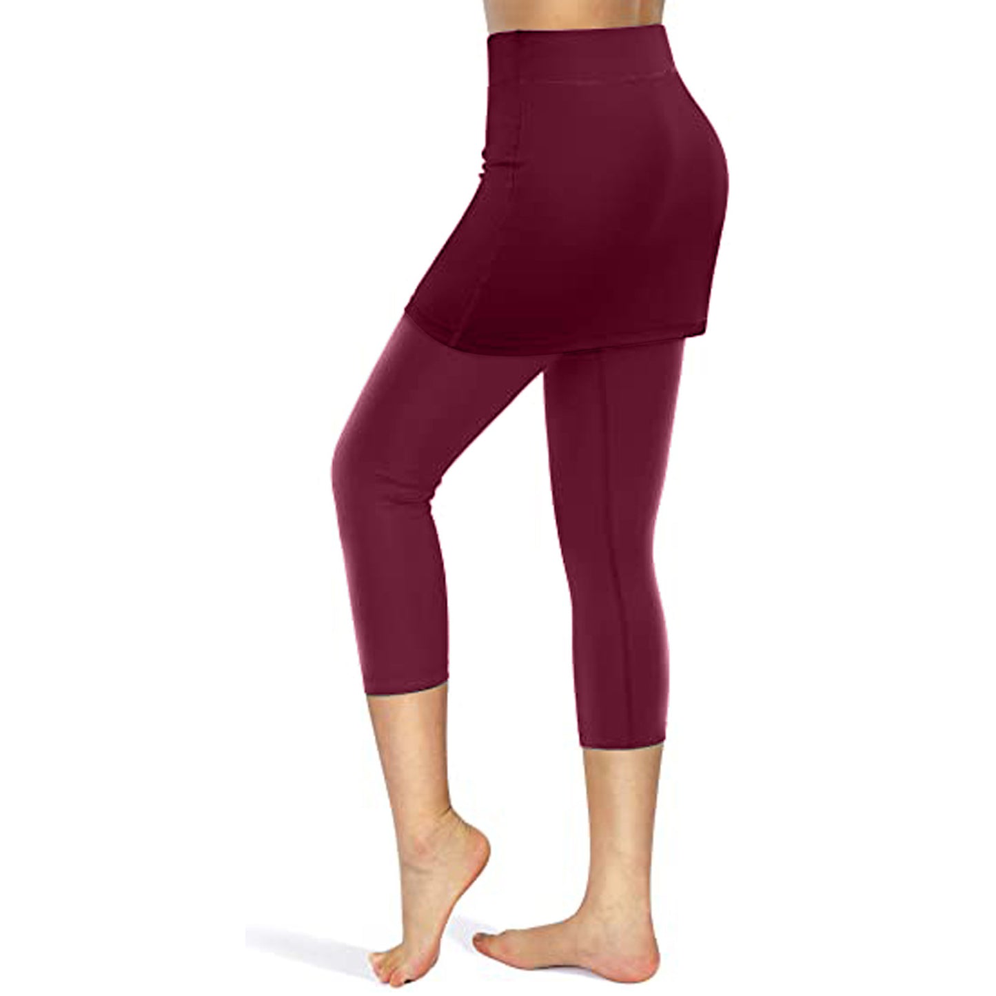 Yoga Leggings Mini Kleid Damen Hose Fitness Hosenrock Leggins Rock Tennisrock