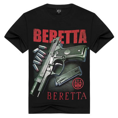Herren Beretta 3D Kurzarm T-Shirt Rundhals Unisex Sommer Streetwear