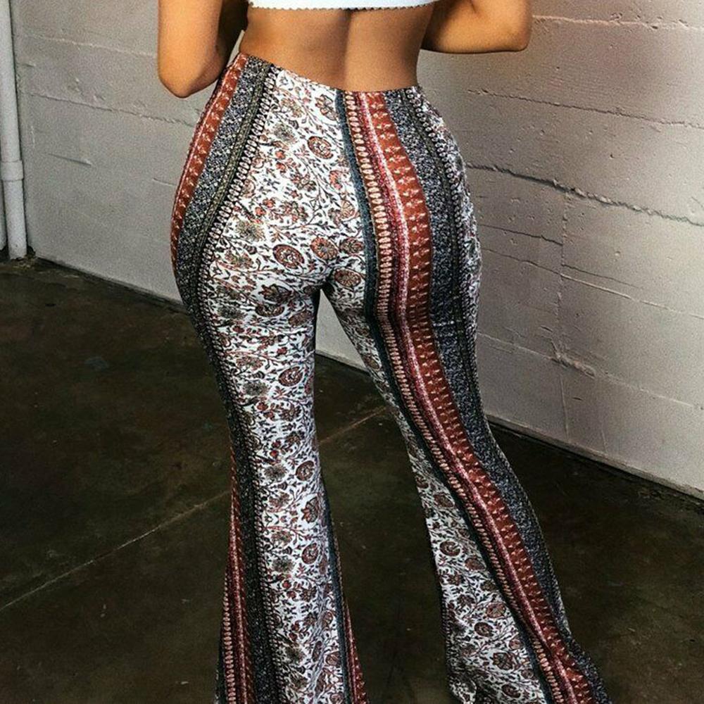 Damen Yoga Hose Bootcut Hüftjeans Schlaghose Hip Retro Flared Leggins