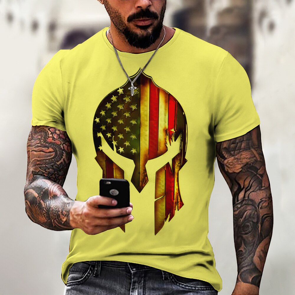 GYM Shirt Sport T-Shirt Herren Fitness Sportswear Streetwear Sparta Helm Top