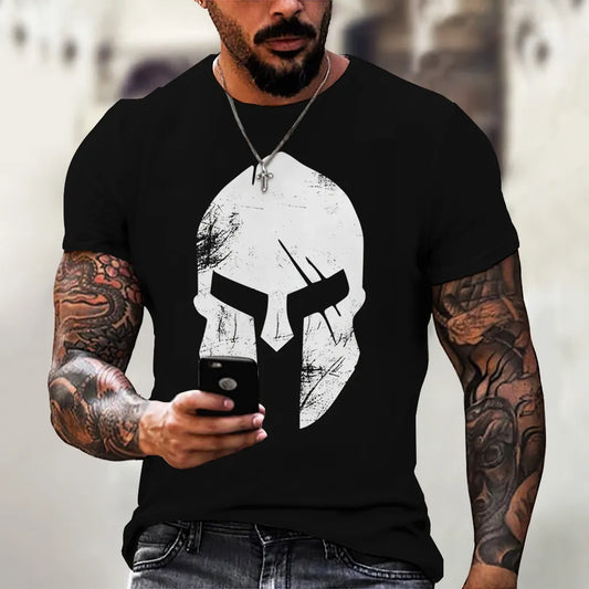 GYM Shirt Sport T-Shirt Herren Fitness Sportswear Streetwear Sparta Helm Top