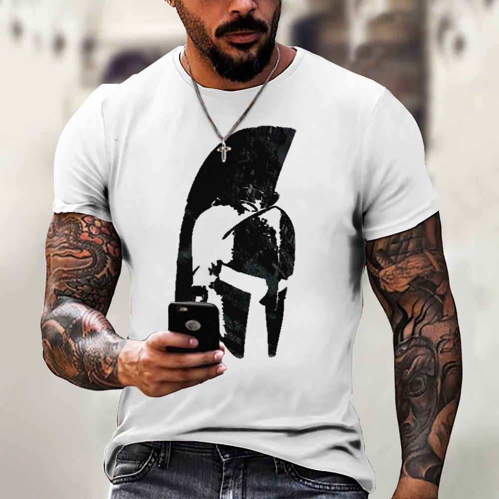 GYM Shirt Sport T-Shirt Herren Fitness Sportswear Streetwear Sparta Helm Top