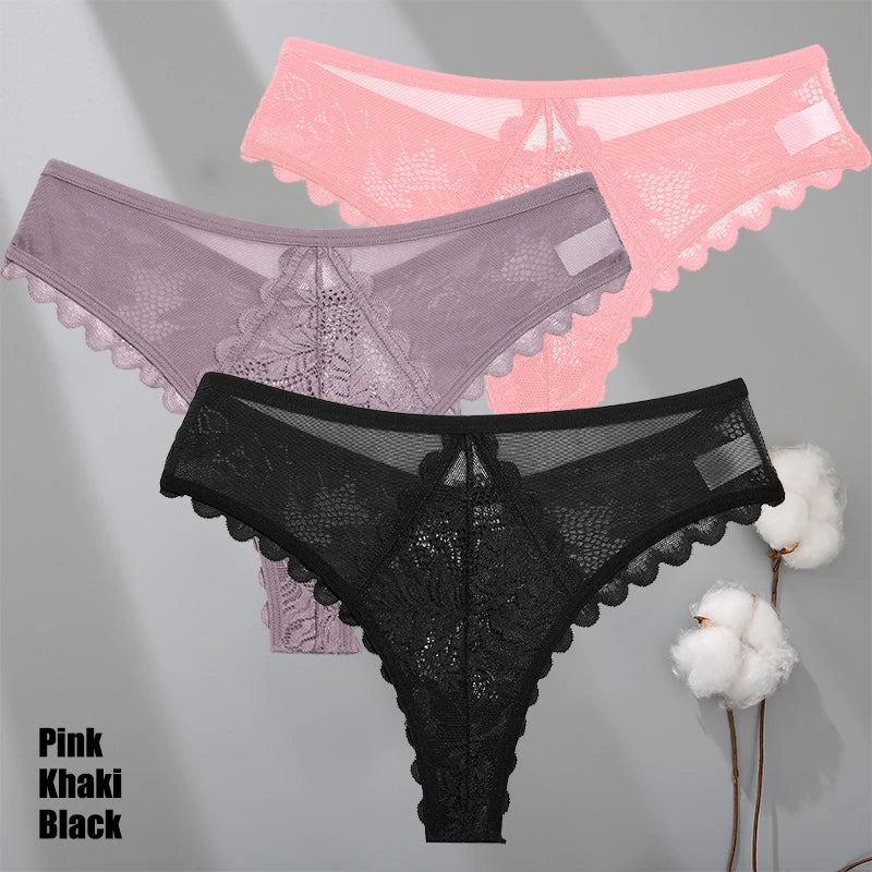 3Stk Frauen Tanga String Höschen Sexy Schlüpfer Slip Dessous Unterwäsche Panties