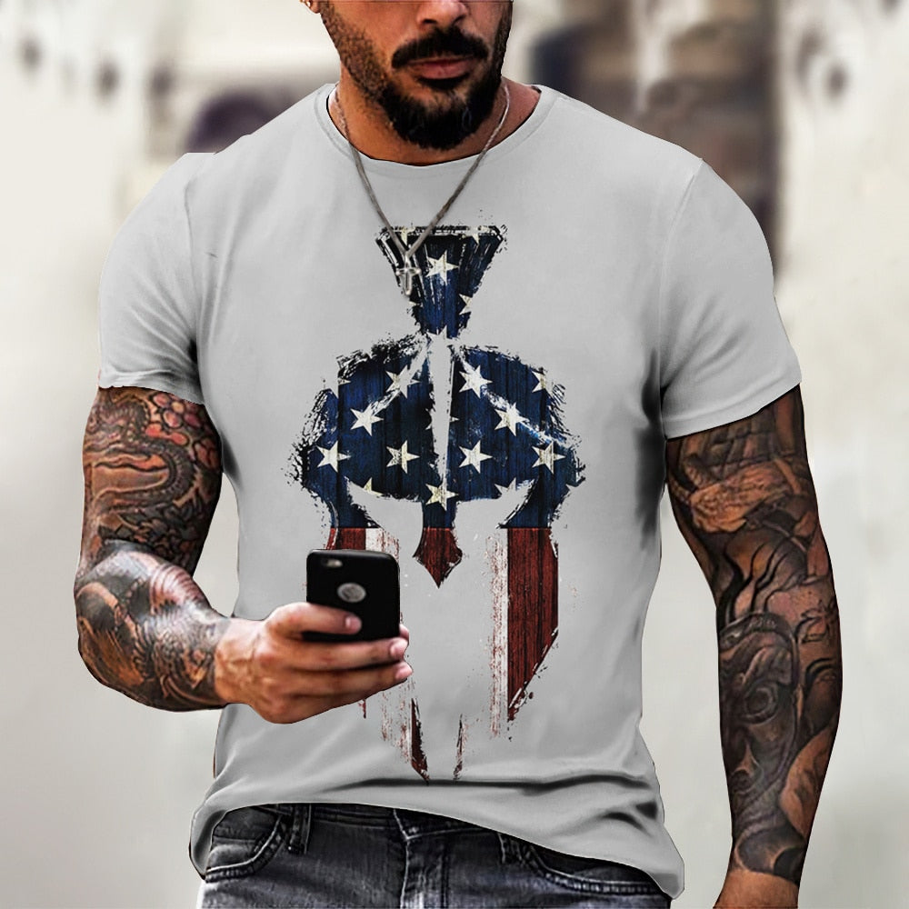 GYM Shirt Sport T-Shirt Herren Fitness Sportswear Streetwear Sparta Helm Top