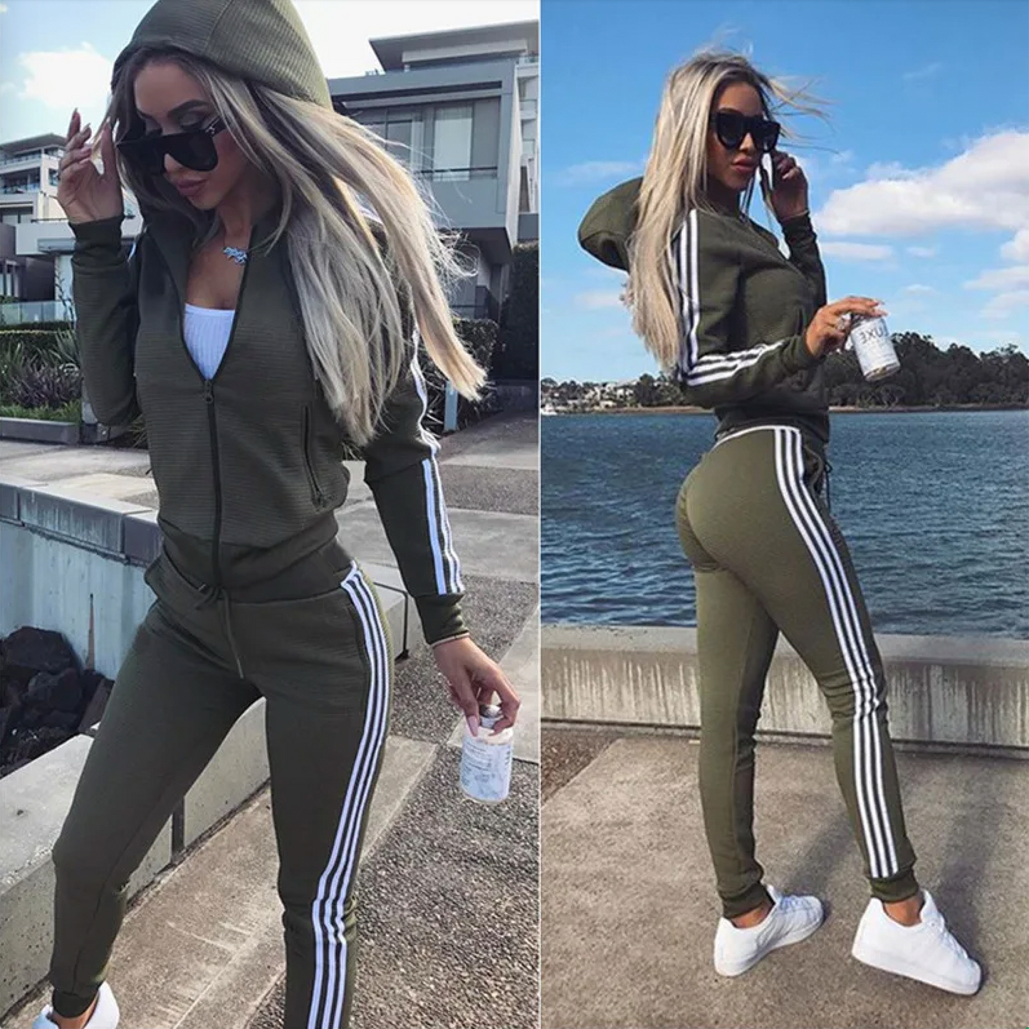 Damen Jogginganzug Jogging Trainingsanzug Fitnessanzug Freizeitanzug Hausanzug