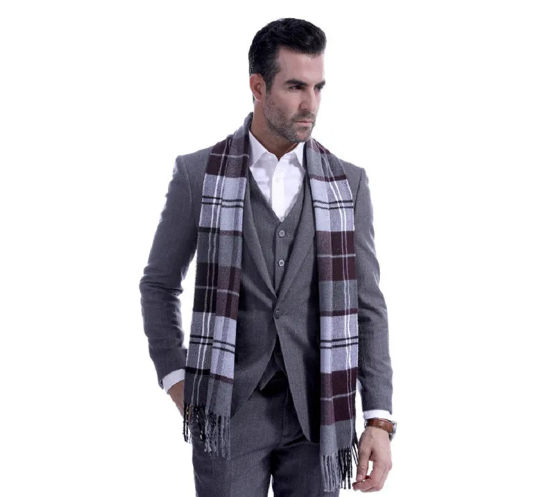 Herren Schal Winterschal Stola Schlauchschal Halstuch Wollschal Strickschal Loop