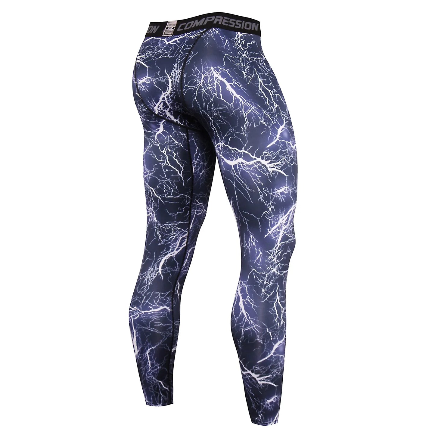 Pantaloni a Compressione da Uomo Leggings Calcio Corsa Palestra Leggins Calza