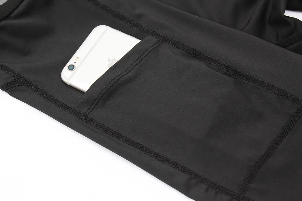Pantaloni a Compressione da Uomo Leggings Calcio Corsa Palestra Leggins Calza