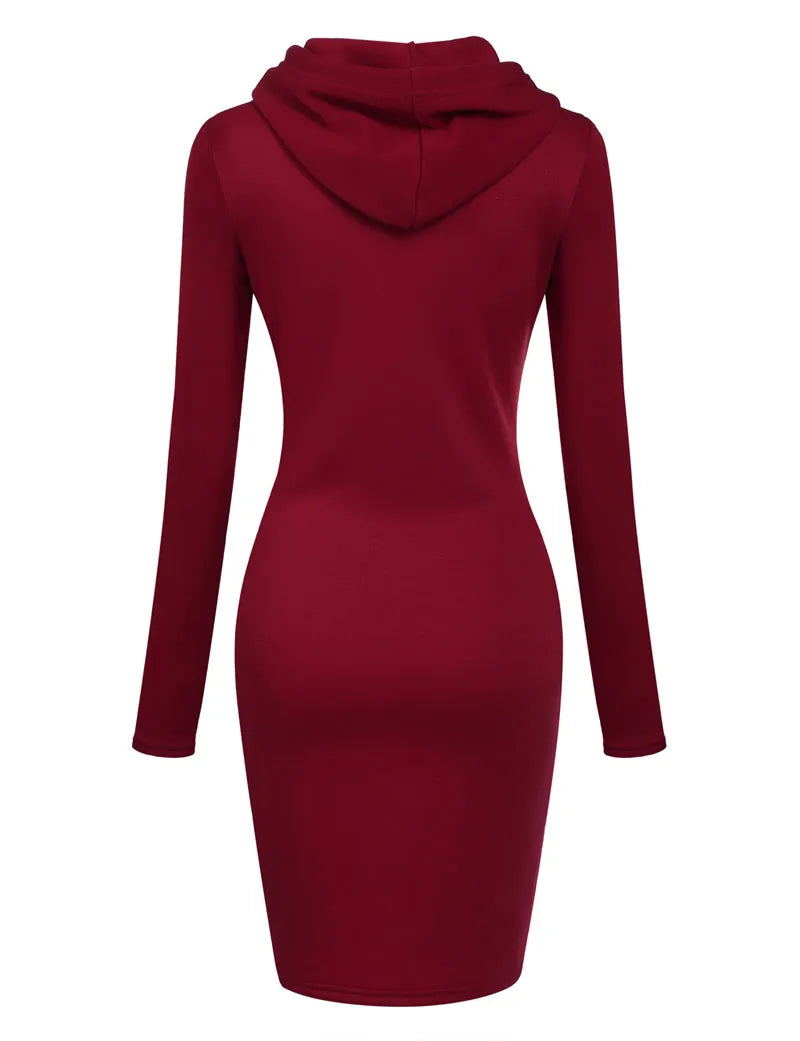 Kapuzenpullover Sweatshirt Pulloverkleid Hoodie Pulli Tunika Damen Sportkleid
