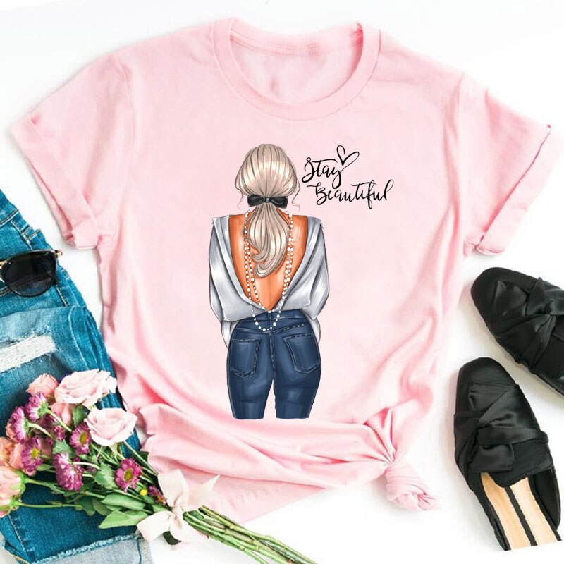 Damen Sommer Top 3D Shut Up T-Shirt Rundhals Streetwear lockeres Damentop