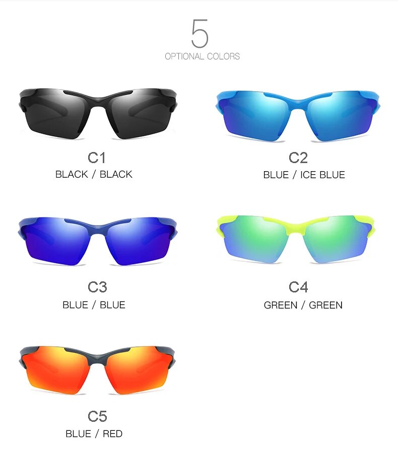 Fahrradbrille Polarisiert Sportbrille Sonnenbrille Brille UV400 7 Farbe