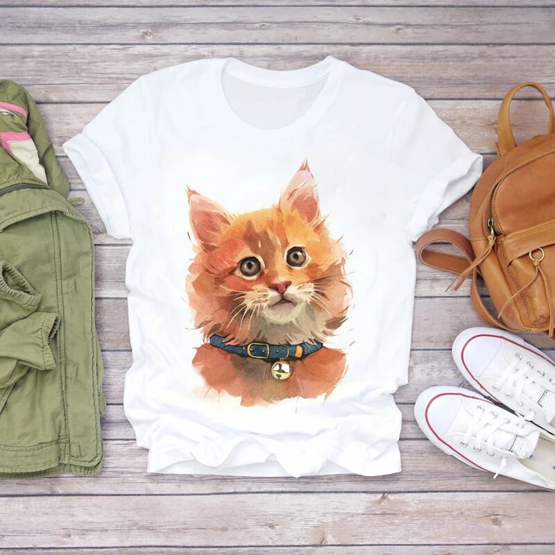 Damen Sommer Top 3D Nutella T-Shirt Rundhals Streetwear lockeres Damentop