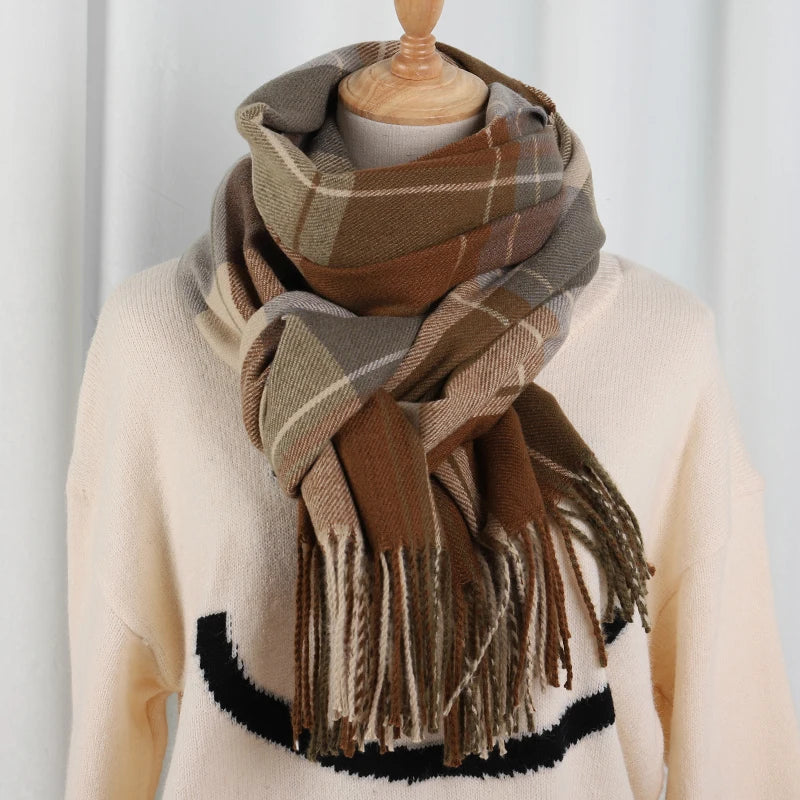 Damen Schal Winterschal Stola Schlauchschal Halstuch Wollschal Strickschal Loop