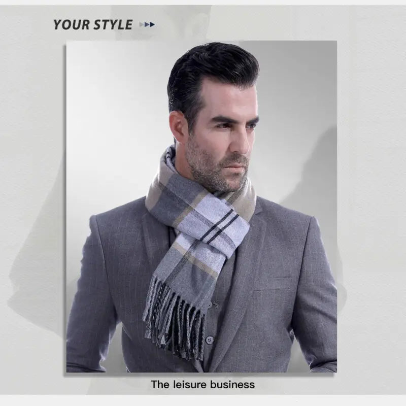 Herren Schal Winterschal Stola Schlauchschal Halstuch Wollschal Strickschal Loop