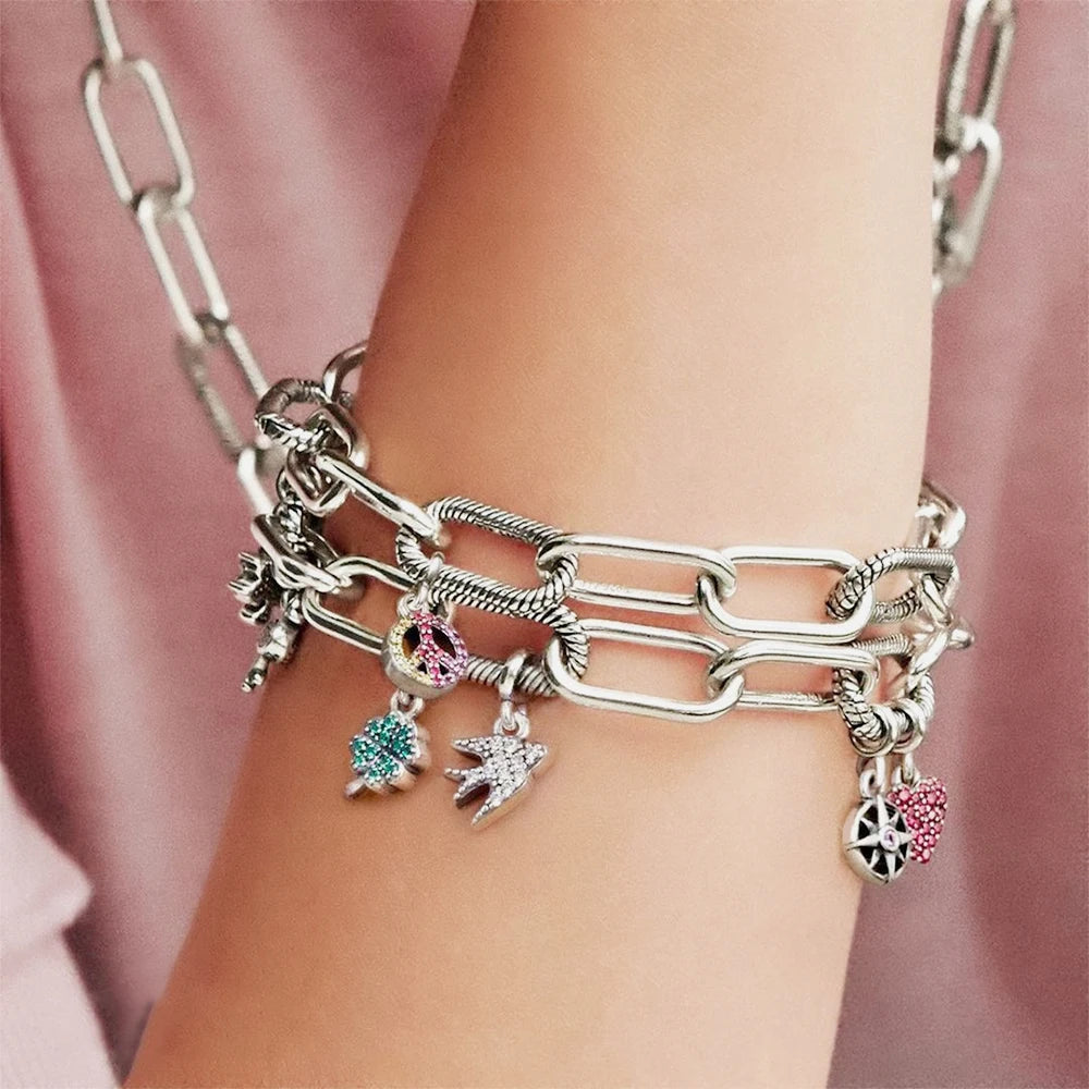Bettelarmband Beads Sammelarmband aus 925er Silber Anhänger Charms Armband Damen