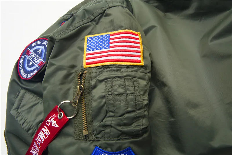 Jungen Mädchen Kinder US Army Ma-1 Bomber Jacke Fliegerjacke Pilotenjacke