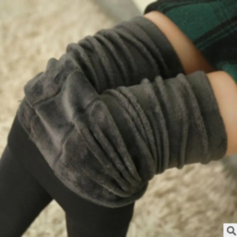 Frauen Winter Warm Thermo Hose Innenfleece Strumpfhose Blickdicht Hosen Leggins