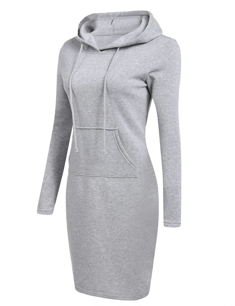 Kapuzenpullover Sweatshirt Pulloverkleid Hoodie Pulli Tunika Damen Sportkleid