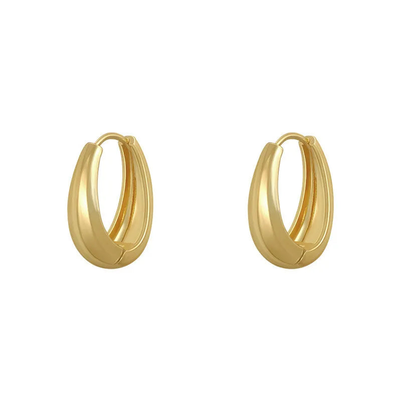 1 Paar Creolen Vergoldet Gold Ohrringe Zirkonia Statement Ohrstecker NEU