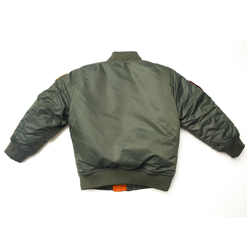 Jungen Mädchen Kinder US Army Ma-1 Bomber Jacke Fliegerjacke Pilotenjacke