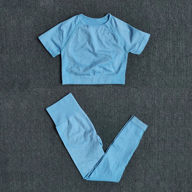 5 Stk Damen Leggings Push Up Stretch Leggins Yoga Fitness Hose Sport BH Set Top