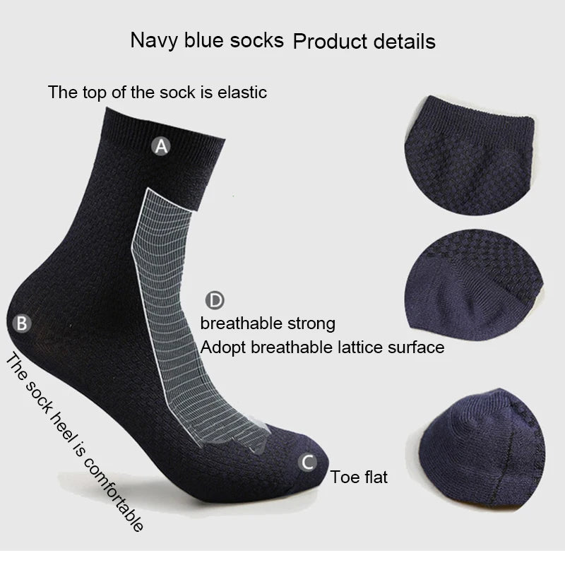 10 Paar Herren Business Socken aus Bambusfaser Atmungsaktives Größe 38-45