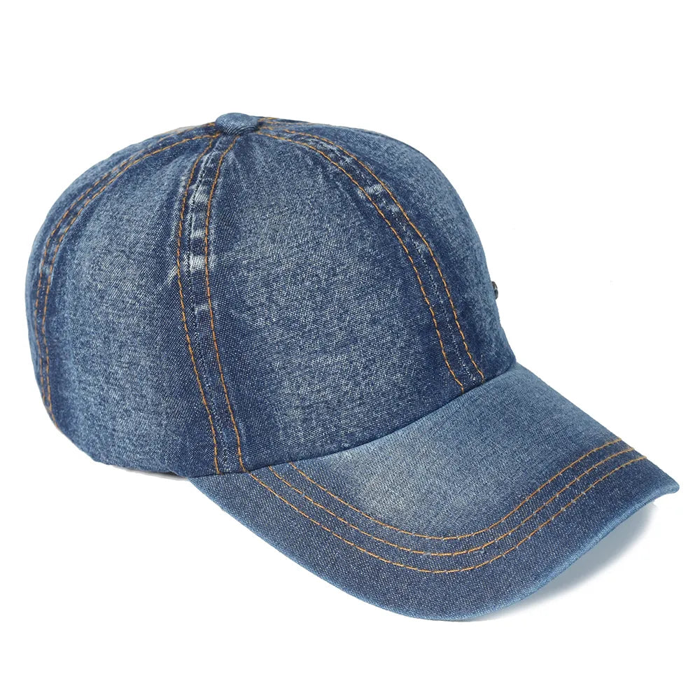 Jeans Cappy Denim Look Basecap Cap Kappe gebogen Damen Mütze Männer
