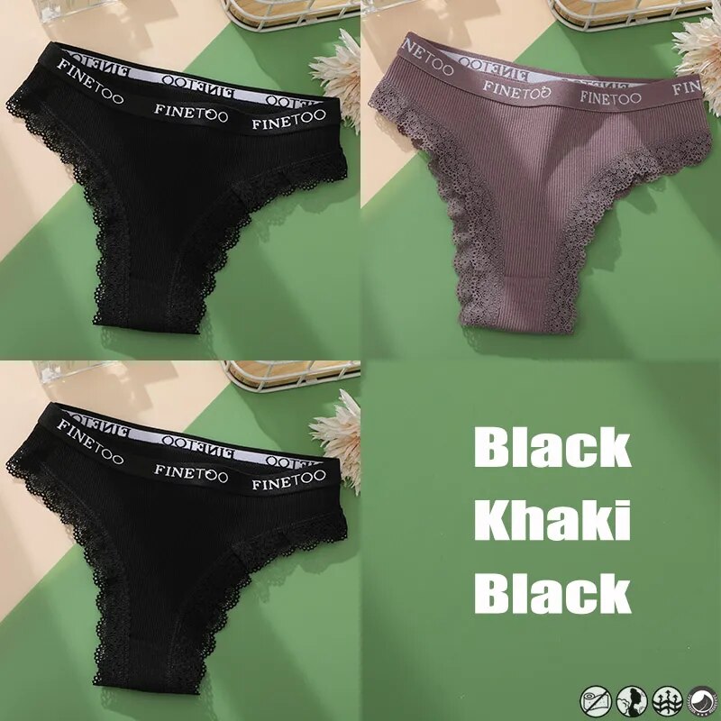 3Stk Frauen Spitze Tanga Höschen Sexy Schlüpfer Slip Dessous Unterwäsche