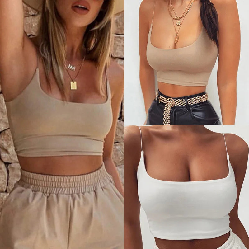 Damen Top Ärmellose Neckholder-Top Tank Top Shirt Trägertop Oberteil Blusen