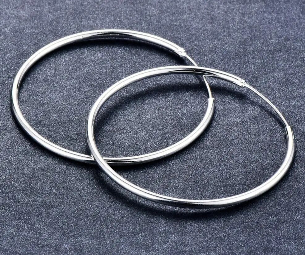 1 Paar Creolen aus 925 sterling Silber Ohrringe Ohrschmuck Zirkonia Ohrstecker