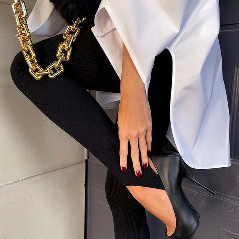 Frauen Winter Warm Gerippte Strick Strumpfhose Blickdicht Hose Leggins