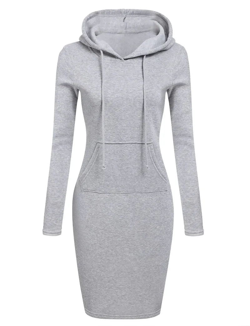 Kapuzenpullover Sweatshirt Pulloverkleid Hoodie Pulli Tunika Damen Sportkleid