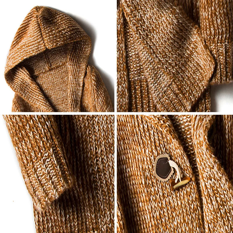 Herren Herbst Jacke Übergangsjacke Sweatjacke Sweater Strickjacke mit Zopfmuster