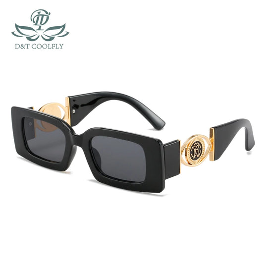 Luxus Sonnenbrille Damen Herren Brille Rechteck Gläser Pilotenbrille UV400