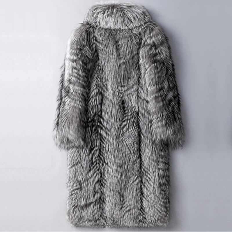 Herren Wintermantel Pelzmantel Kunstpelzmantel Herrenmantel Kunstpelz Mantel