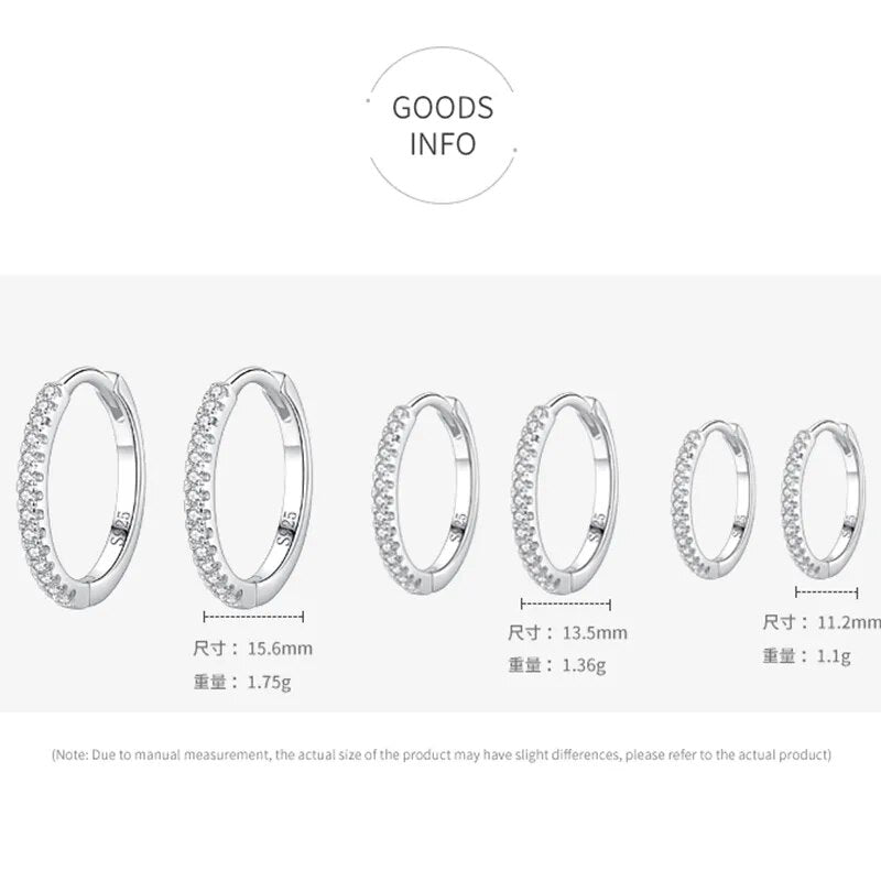 1 Paar Creolen aus 925 Sterling Silber Ohrringe Zirkonia Ohrstecker NEU