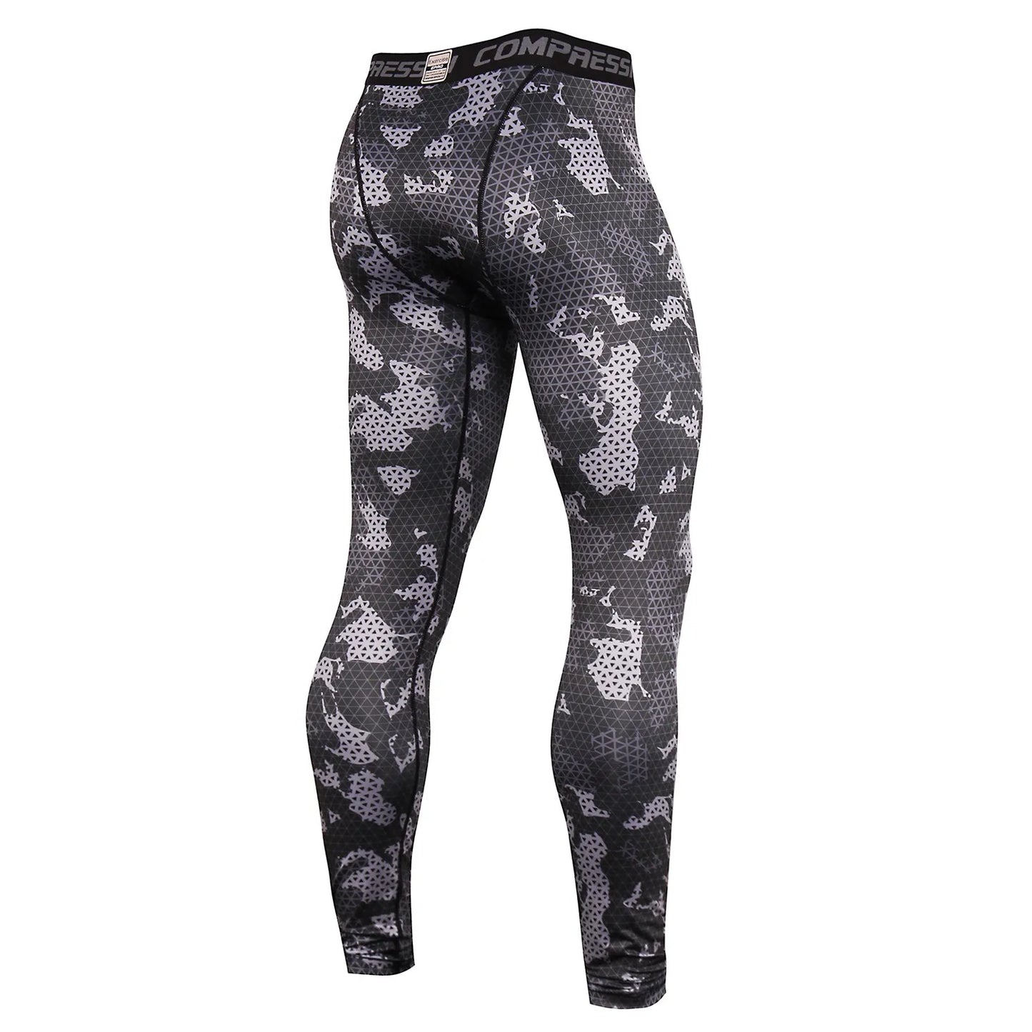 Pantaloni a Compressione da Uomo Leggings Calcio Corsa Palestra Leggins Calza