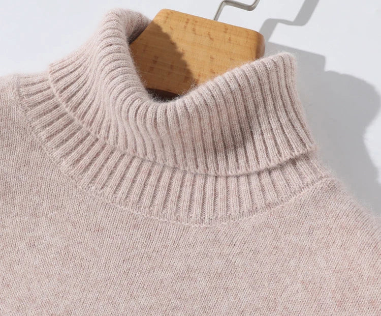 Herren Rollkragen Pullover Sweatshirt Langarm Pulli Sweater Shirt 100% Kaschmir