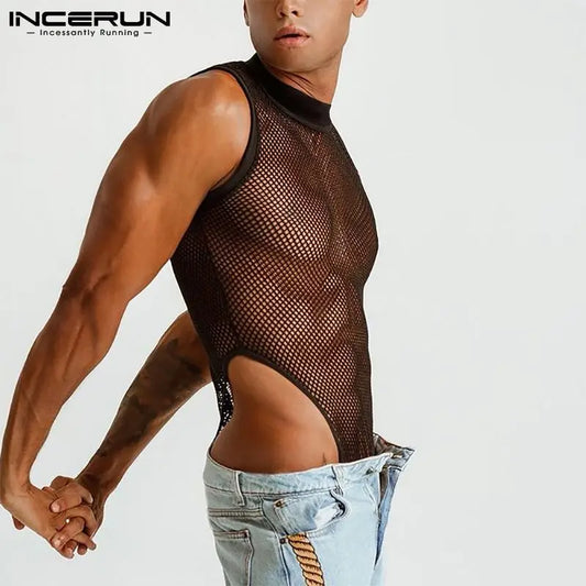 Fetisch Fashion Männer Sexy Bodysuits Herren Body Shirts Hemd Transparent Club