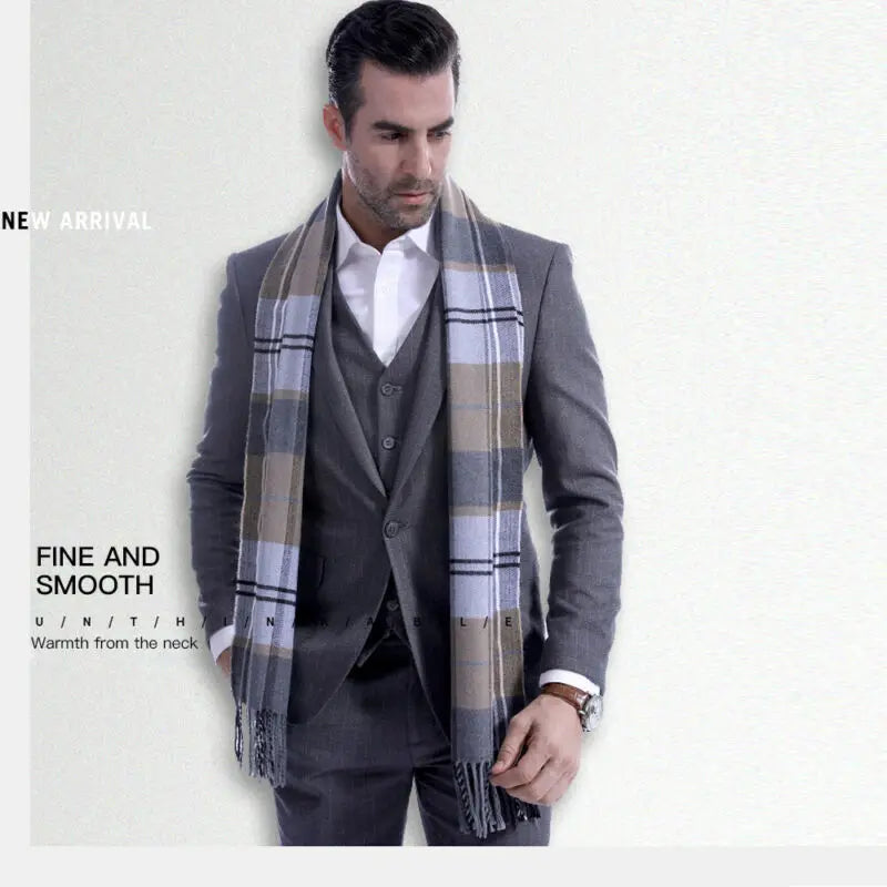 Herren Schal Winterschal Stola Schlauchschal Halstuch Wollschal Strickschal Loop